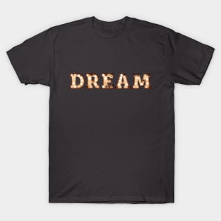 Dream Word with Gold Metallic Light Bulbs T-Shirt